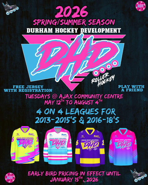 DHD Roller Hockey Spring/Summer 2026 League for 2016 to 2018's